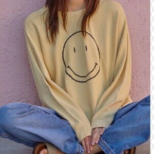 Smiley Face Cream Sweater